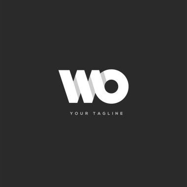 logo Wo kartvizit şablonu, vektör çizim için tek