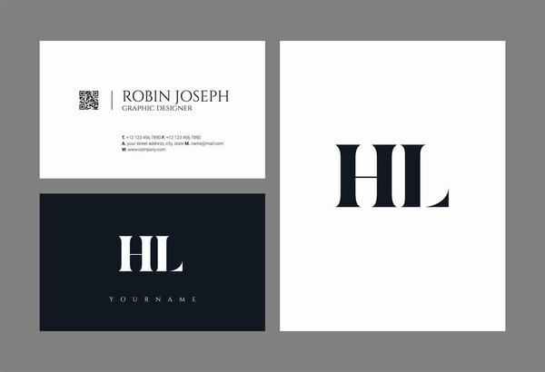 Line logo joint HL for business card template, vector illustration