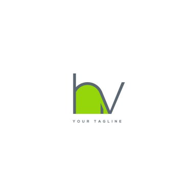 Ortak Hv harf Logo, kartvizit şablonu, vektör