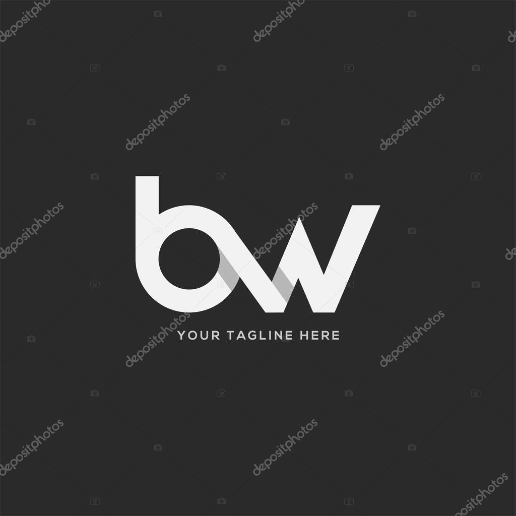 Letters BW logo, template for buisness card