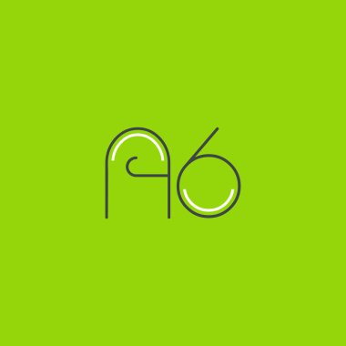 Harf rakam logolu A6, iş kartı için şablon 