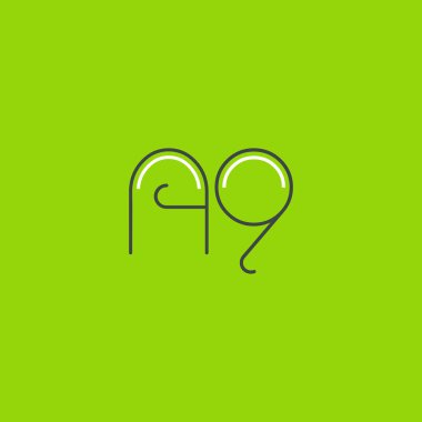 Harf rakam logolu A9, iş kartı için şablon 