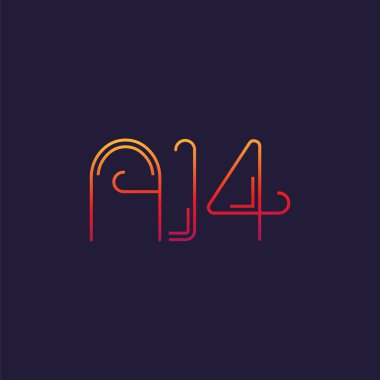 Harf rakam logolu A14, iş kartı için şablon 