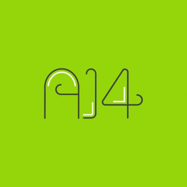 Harf rakam logolu A14, iş kartı için şablon 