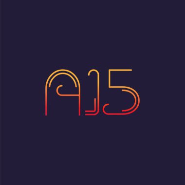 Harf rakam logolu A15, iş kartı için şablon 