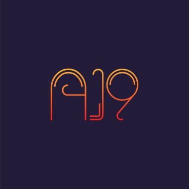 Harf rakam logolu A19, iş kartı için şablon 