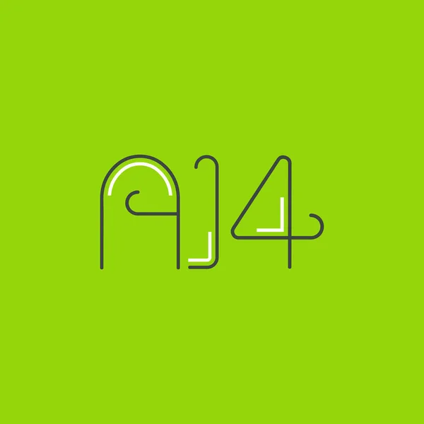 Brief Met Cijfers Logo A14 Sjabloon Voor Business Card — Stockvector