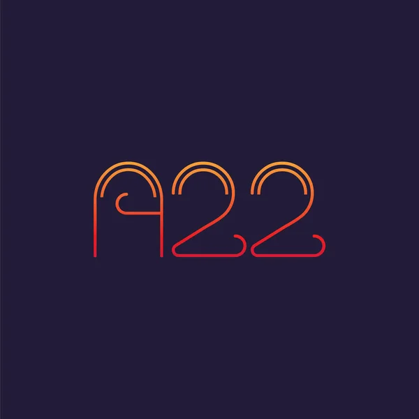 Letter Digit Logo A22 Template Buisness Card — Stock Vector