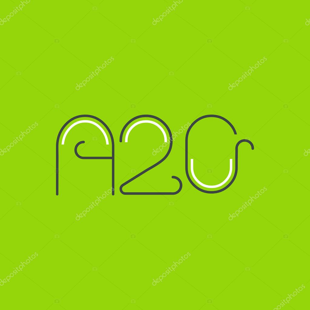 Letter with digit logo A20, template for buisness card