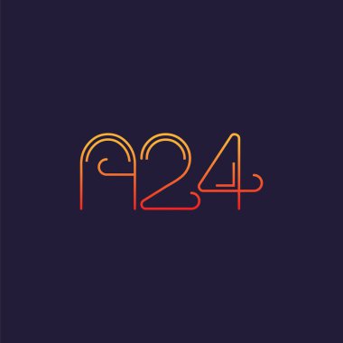 Harf rakam logolu A24, iş kartı için şablon 