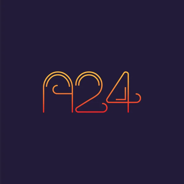 Літера Цифровим Логотипом A24 Шаблон Картки Прибутковості — стоковий вектор