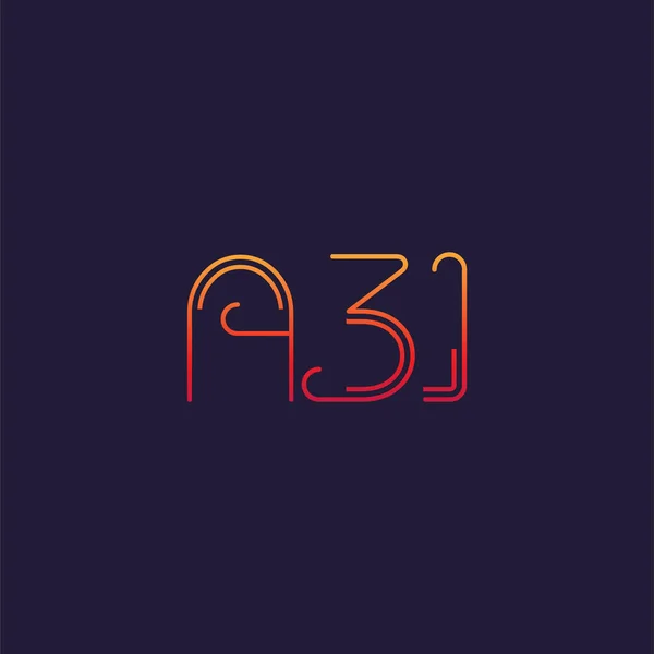 Буква Цифровым Логотипом A31 Шаблон Бизнес Карты — стоковый вектор