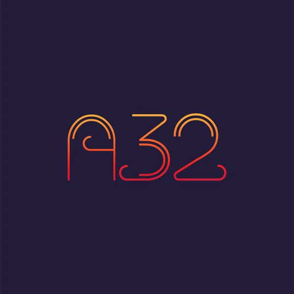 Brief Met Cijfers Logo A32 Sjabloon Voor Business Card — Stockvector
