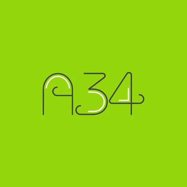 Lettera Con Logo Cifre A34 Modello Buisness Card — Vettoriale Stock