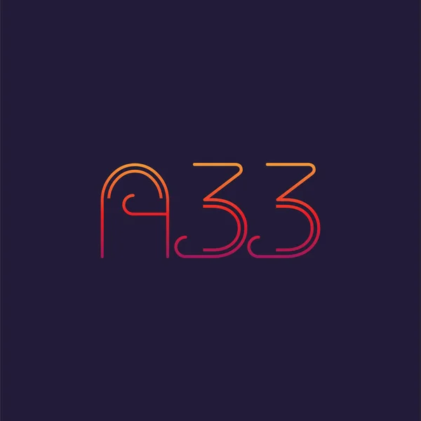 Επιστολή Λογότυπο Ψηφίο A33 Πρότυπο Για Επιχειρησιακό Κάρτα — Διανυσματικό Αρχείο