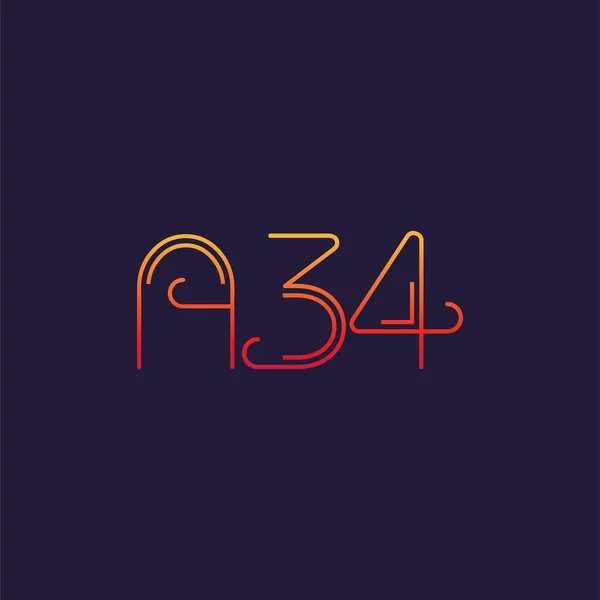 Επιστολή Λογότυπο Ψηφίο A34 Πρότυπο Για Επιχειρησιακό Κάρτα — Διανυσματικό Αρχείο