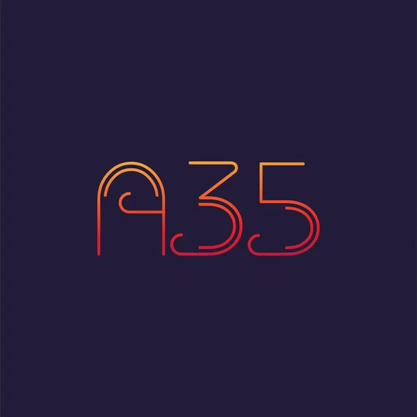 Carta Com Logotipo Dígito A35 Modelo Para Cartão Buisness —  Vetores de Stock