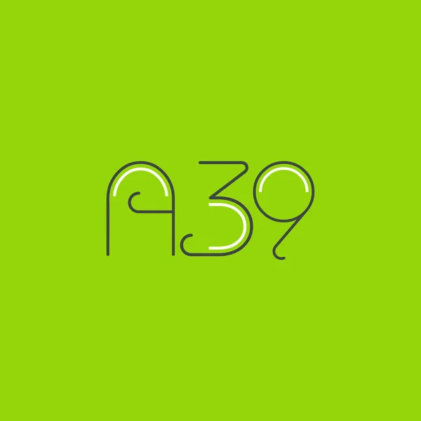 Brief Met Cijfers Logo A39 Sjabloon Voor Business Card — Stockvector