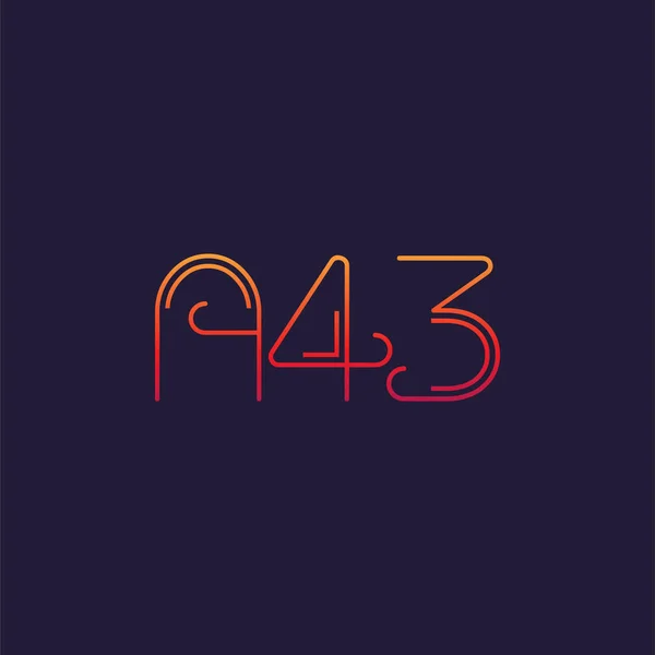 Буква Цифровым Логотипом A43 Шаблон Бизнес Карты — стоковый вектор