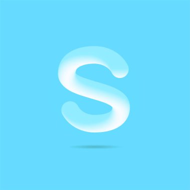 Mavi arka plan üzerinde S harfi