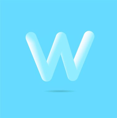 Mavi zemin üzerine harf W