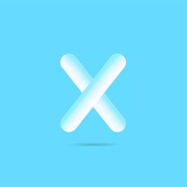 Mektup X mavi zemin üzerine