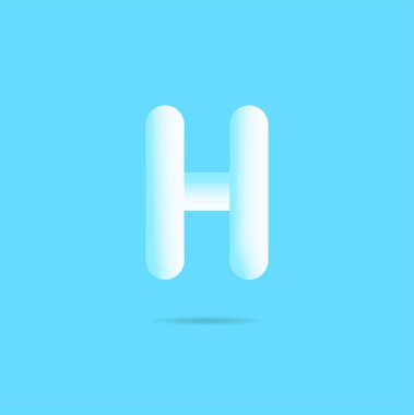 Mavi arka plan üzerinde H harfi