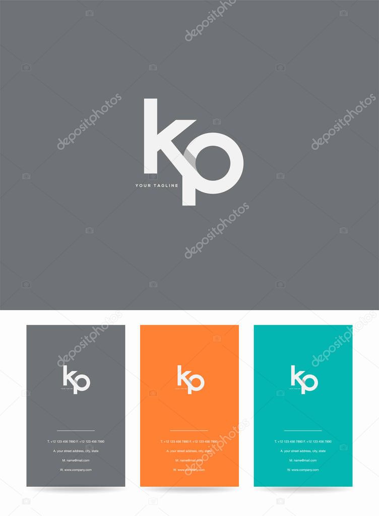 Letters logo Kp, template for business card 