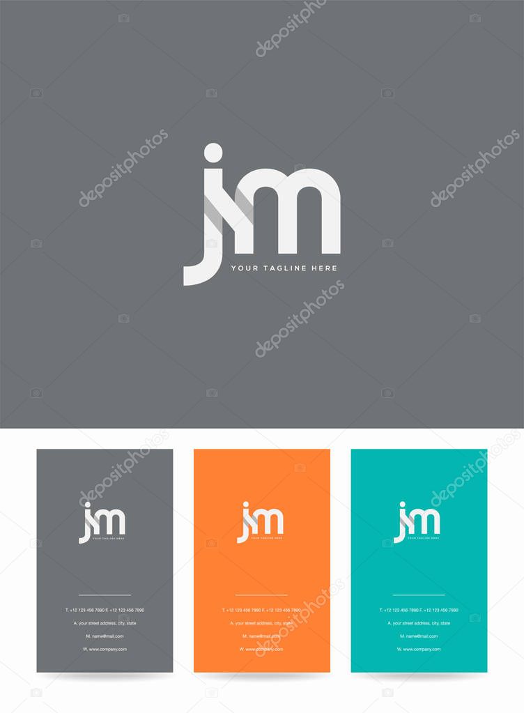 Letters logo Jm, template for business card