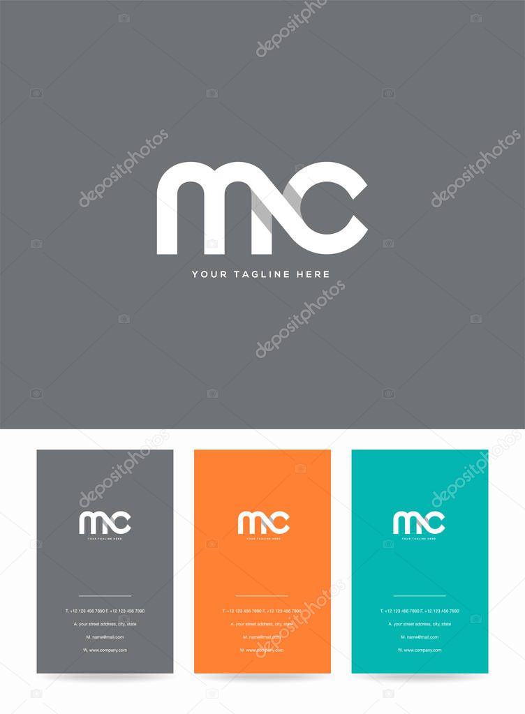 Letters logo Mc, template for business card 