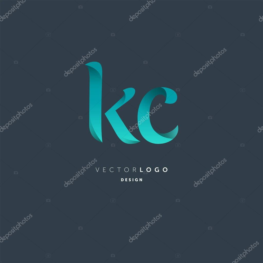 Letters logo Kc, template for business card