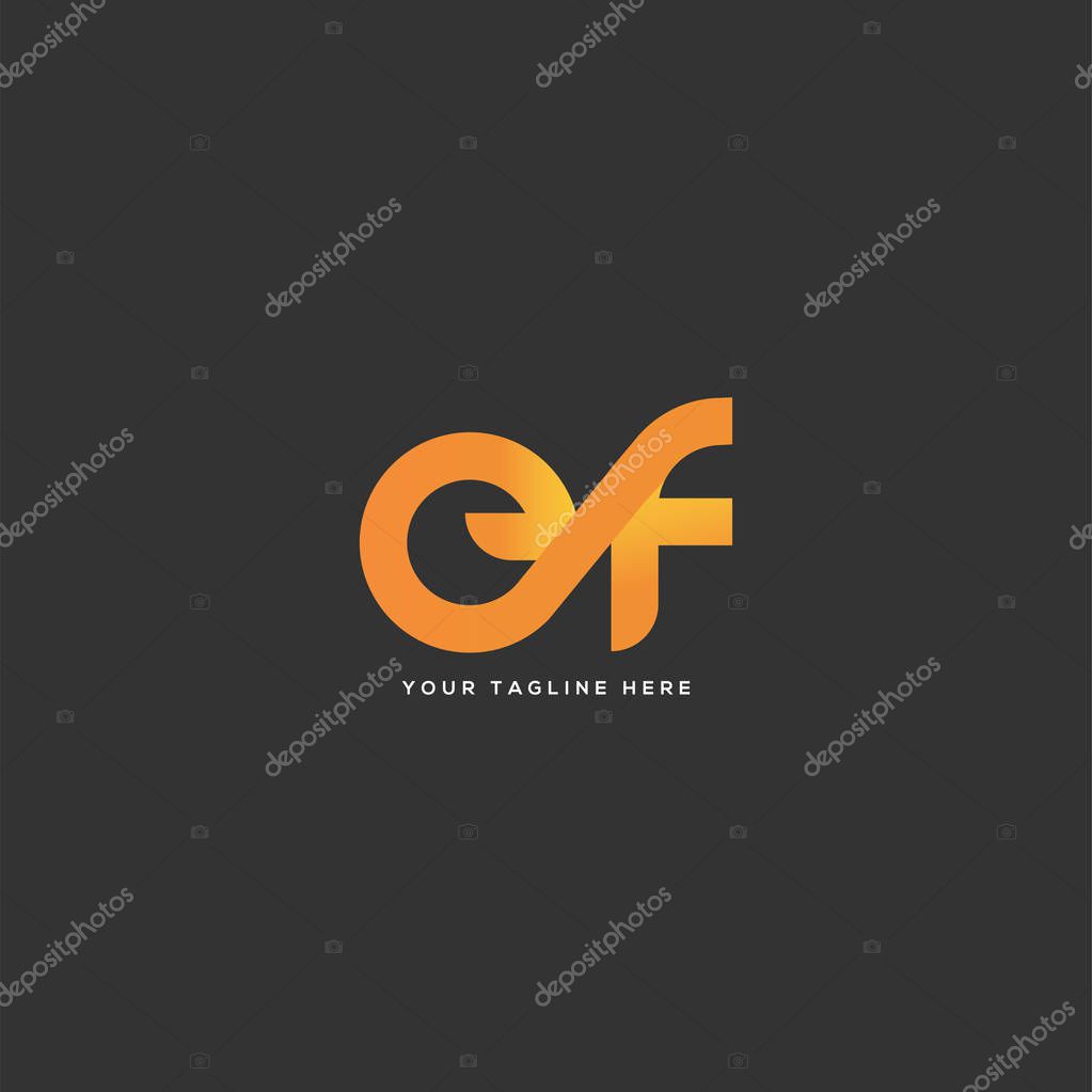 Letters logo Ef, template for business card