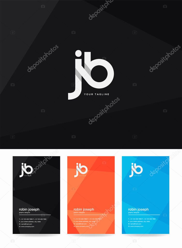 Letters logo Jb, template for business card