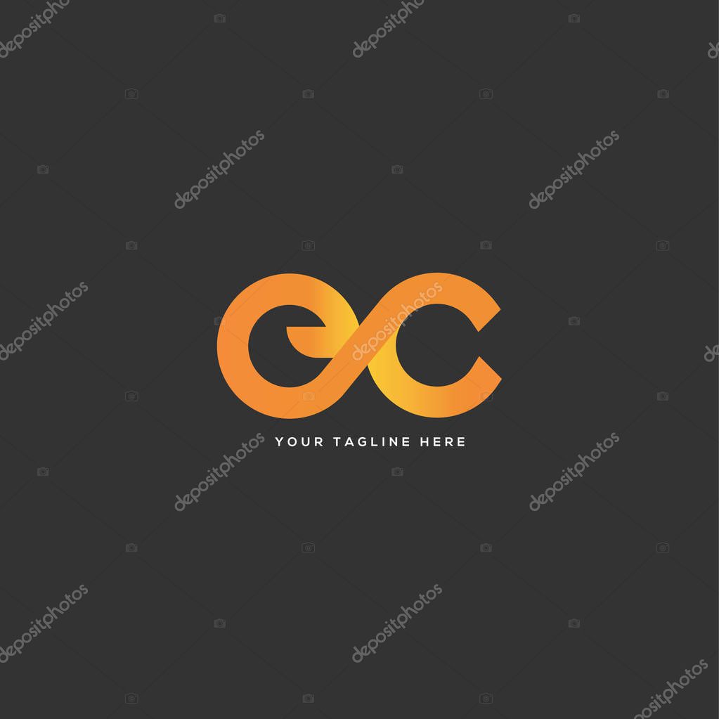 Letters logo Ec, template for business card