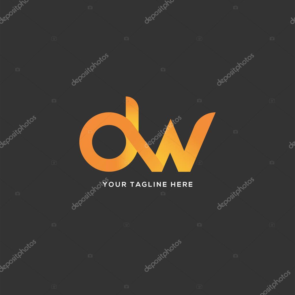 Letters logo Dw, template for business card