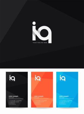 Logo IQ, kartvizit için şablon mektup 