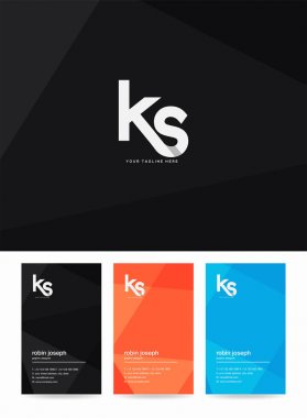 Harf logo Ks, kartvizit için şablon 