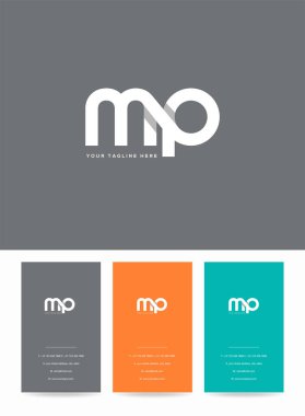 Letters logo Mp, template for business card  clipart