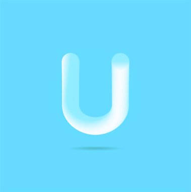 Mavi arka plan üzerinde U harfi