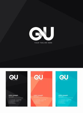 Logo Gu, kartvizit için şablon mektup 