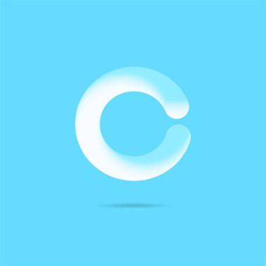 Mavi arka plan üzerinde C harfi