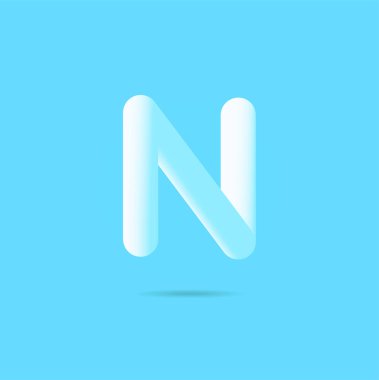 Mavi arka plan üzerinde N harfi