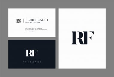 Letters logo Rf, template for business card  clipart