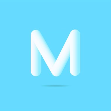 Mavi zemin üzerine harf M