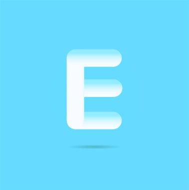 Mavi arka plan üzerinde E harfi