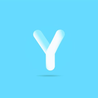 Mavi arka plan üzerinde Y harfi