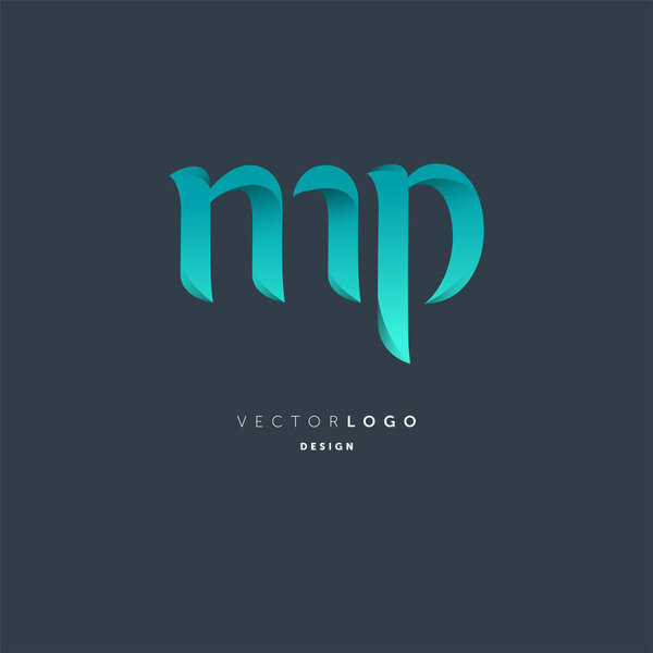 Буквы логотип Mp, искушение для визитной карточки
 