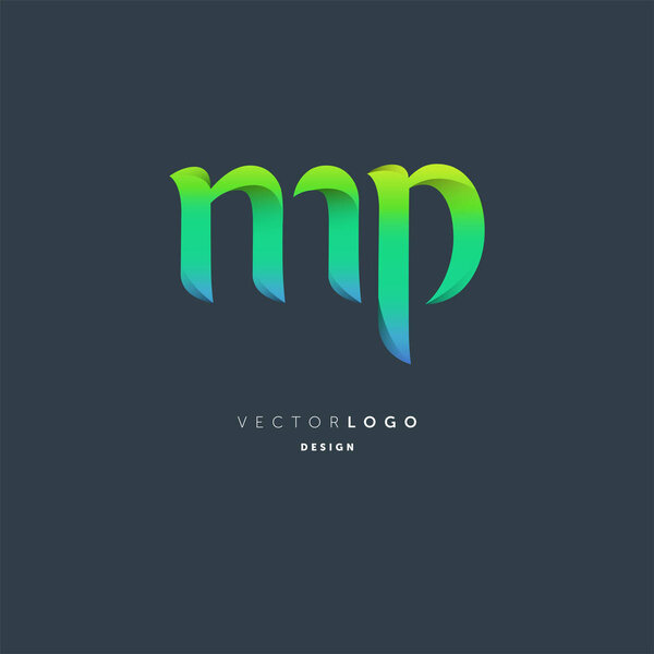 Буквы логотип Mp, искушение для визитной карточки
 