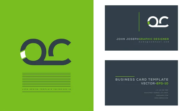 文字ロゴ ビジネス カードのテンプレート — ストックベクタ