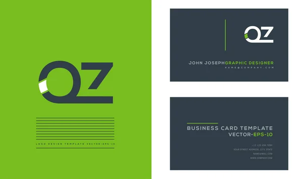 文字ロゴ オンス ビジネス カードのテンプレート — ストックベクタ